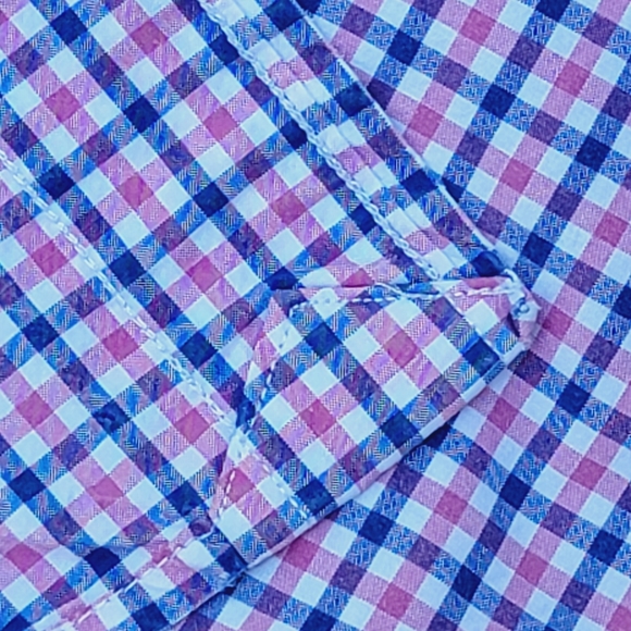 Ralph Lauren Blue Label Plaid Classic Shirt Long Sleeve Blue Pink Men's Medium - Picture 6 of 13